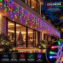Cascata de Natal 400 Leds 10 Metros Conexão Macho E Fêmea Prova D'água Função Luzes De Natal Pisca Pisca Branco Quente