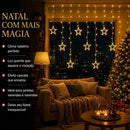 Cascata De Natal Estrelas Bivolt 110 Leds Com 8 Funções