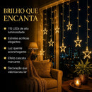Cascata De Natal Estrelas Bivolt 110 Leds Com 8 Funções
