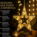 Cascata De Natal Estrelas Bivolt 110 Leds Com 8 Funções