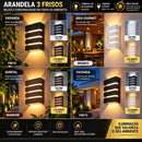 Kit 10 Luminária Arandela 3 Frisos Parede Slim