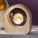 Decoração artesanal de vidro cristal 3d, sistema solar gravado a laser, astronom