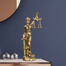 Estátua Criativa Retrô de Deusa da Justiça com Base Redonda