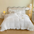 Conjunto de cama de renda coreana seersucker