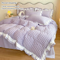 Conjunto de cama de renda coreana seersucker