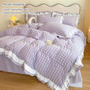 Conjunto de cama de renda coreana seersucker