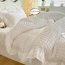 Conjunto de cama de renda coreana seersucker