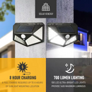 Luz Solar de Parede com 100 LEDs, Com sensor de presença
