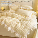 Conjunto de cama de renda coreana seersucker