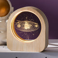 Decoração artesanal de vidro cristal 3d, sistema solar gravado a laser, astronom