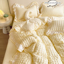 Conjunto de cama de renda coreana seersucker