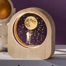 Decoração artesanal de vidro cristal 3d, sistema solar gravado a laser, astronom