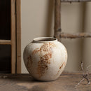 Vaso de Cerâmica Retro Elegante com Pontos Brancos