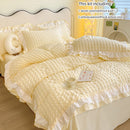 Conjunto de cama de renda coreana seersucker