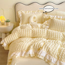 Conjunto de cama de renda coreana seersucker