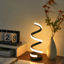 1pc simples espiral externa emitindo lâmpada de mesa brilhante