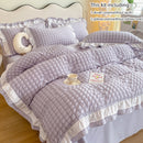 Conjunto de cama de renda coreana seersucker