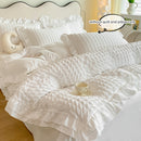 Conjunto de cama de renda coreana seersucker