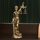 Estátua Criativa Retrô de Deusa da Justiça com Base Redonda