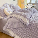 Conjunto de cama de renda coreana seersucker