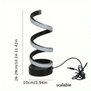 1pc simples espiral externa emitindo lâmpada de mesa brilhante