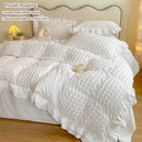 Conjunto de cama de renda coreana seersucker